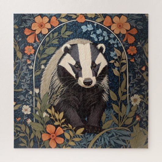 Elegant William Morris Inspiriert Badger Puzzle (Vertikal)