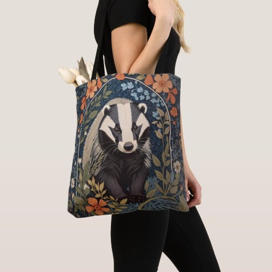 Elegant William Morris Inspiriert Badger Tasche (Von Nahem)