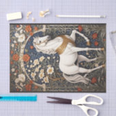 Elegant William Morris Inspiriert Weißes Pferd Seidenpapier (Handwerk)