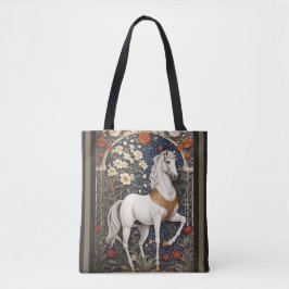Elegant William Morris Inspiriert Weißes Pferd Tasche