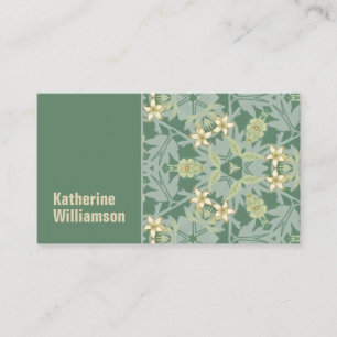 Elegant William Morris Jasmine Floral Visitenkarte