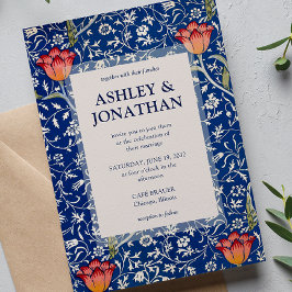 Elegant William Morris Medway Pattern Wedding Einladung