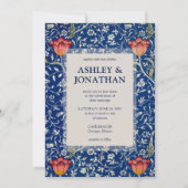 Elegant William Morris Medway Pattern Wedding Einladung (Vorderseite)