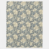Elegant William Morris Pattern Pastellgrün Elfenbe Fleecedecke (Vorderseite)