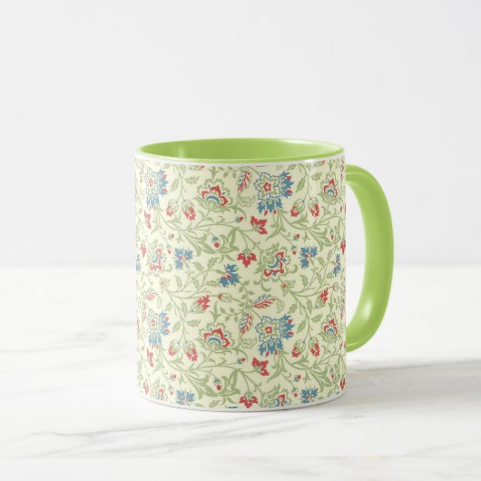 Elegant William Morris Renaissance Floral Tasse (VorderseiteRechts)
