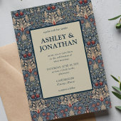 Elegant William Morris Snakeshead Pattern Wedding Einladung