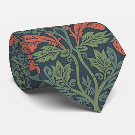 Elegant William Morris Strawberry Floral Pattern Krawatte (Gerollt)