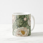 Elegant William Morris Style Peony Blume Tasse (VorderseiteRechts)