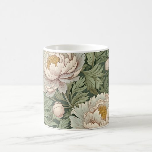 Elegant William Morris Style Peony Blume Tasse (Mittel)