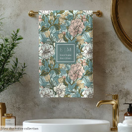 Elegant William Morris Style Soft Pastel Floral Badhandtuch Set