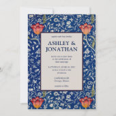 Elegant William Morris Willow Pattern Wedding Einladung (Vorderseite)