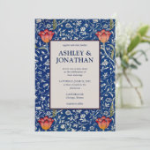 Elegant William Morris Willow Pattern Wedding Einladung (Stehend Vorderseite)