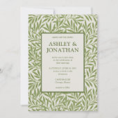 Elegant William Morris Willow Pattern Wedding Einladung (Vorderseite)