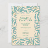 Elegant William Morris Willow Pattern Wedding Einladung (Vorderseite)