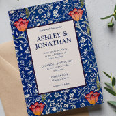 Elegant William Morris Willow Pattern Wedding Einladung