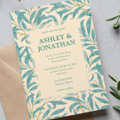 Elegant William Morris Willow Pattern Wedding Einladung