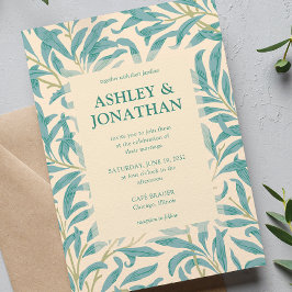 Elegant William Morris Willow Pattern Wedding Einladung