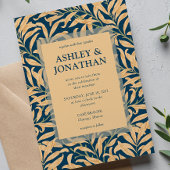 Elegant William Morris Willow Pattern Wedding Einladung