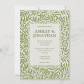 Elegant William Morris Willow Pattern Wedding Einladung (Vorderseite)