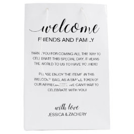 Elegant Willkommen bei der Übernachtung für Hochze Mittlere Geschenktüte