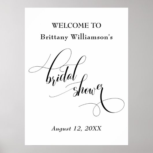 Elegant Willkommen beim Brautparty-Zeichen Poster (Vorne)