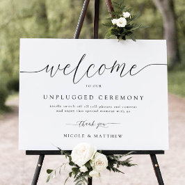 Elegant Willkommen beim unplugged Wedding Zeremony Poster