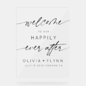 Elegant Willkommen in unserem glücklichen aller Ze Acrylschild (Vorderseite)