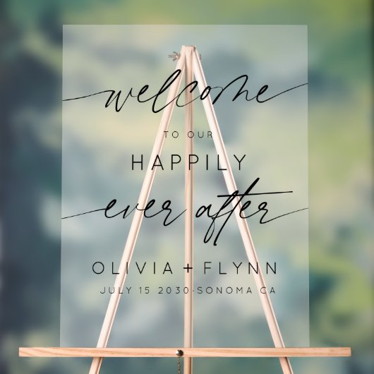 Elegant Willkommen in unserem glücklichen aller Ze Acrylschild (Neutral)