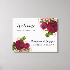 Elegant Willkommen in unserer Hochzeitsfeier-Leinw Leinwanddruck