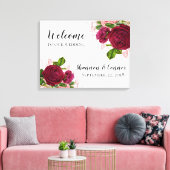 Elegant Willkommen in unserer Hochzeitsfeier-Leinw Leinwanddruck (Insitu (Wohnzimmer))