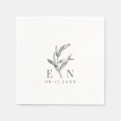 Elegant Willow Leaf Botanical | Wedding Napkin Serviette (Vorderseite)