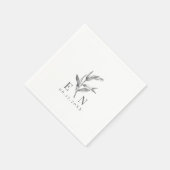 Elegant Willow Leaf Botanical | Wedding Napkin Serviette (Ecke)