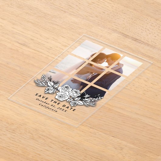Elegant Window with Image Wedding Save the Date Acryleinladungen (Ablage )