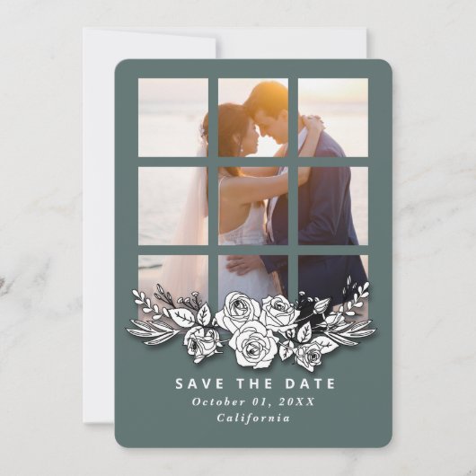 Elegant Window with Image Wedding Save the Date Einladung (Vorderseite)