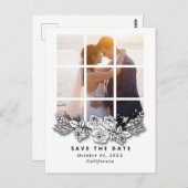 Elegant Window with Image Wedding Save the Date Postkarte (Vorne/Hinten)