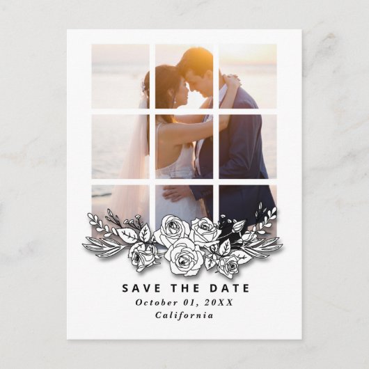 Elegant Window with Image Wedding Save the Date Postkarte (Vorderseite)