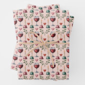 Elegant wine candles tiled pattern  geschenkpapier set (Beispiel)