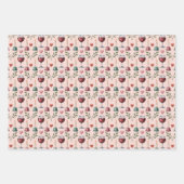 Elegant wine candles tiled pattern geschenkpapier set (Vorderseite)