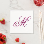 Elegant Wine Monogram Serviette (Beispiel)