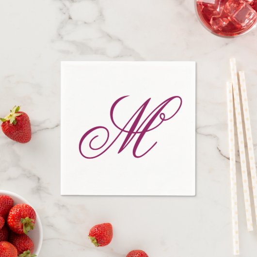 Elegant Wine Monogram Serviette (Beispiel)