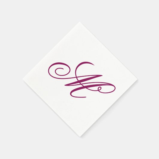 Elegant Wine Monogram Serviette (Ecke)