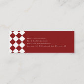 Elegant Wine Red Checkered Graduation Name Card Mini Visitenkarte (Rückseite)