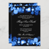 Elegant Winter 50. Geburtstagsparty Blue Einladung (Vorne/Hinten)
