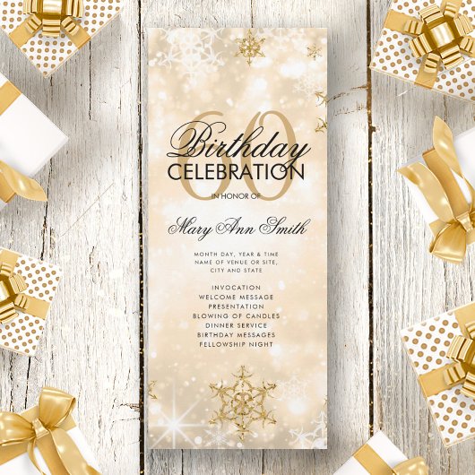 Elegant Winter 60. Geburtstag Programm Gold mit Me
