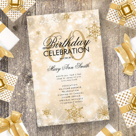 Elegant Winter 60. Geburtstag Programm Gold mit Me Flyer
