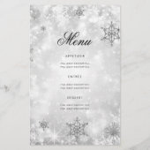 Elegant Winter 60. Geburtstag Programm Silver Menu Flyer (Hinten)