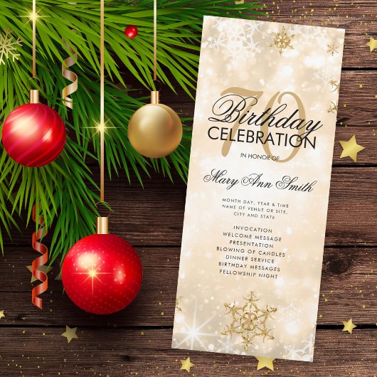 Elegant Winter 70. Geburtstag Programm Gold mit Me