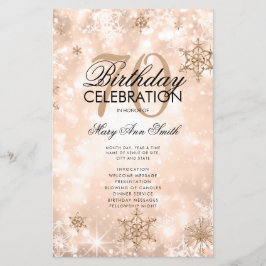 Elegant Winter 70 Geburtstag Programm Rose Gold Me