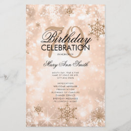 Elegant Winter 70 Geburtstag Programm Rose Gold Me Flyer