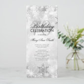 Elegant Winter 70. Geburtstag Programm Silver Menu (Stehend Vorderseite)